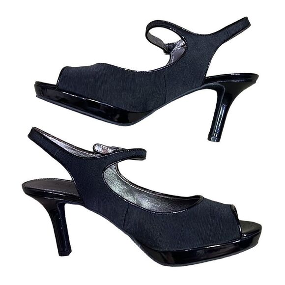 Liz Claiborne Women’s 6.5 Mary Jane Style Black 2” Heels with Front Buckles - Picture 5 of 16